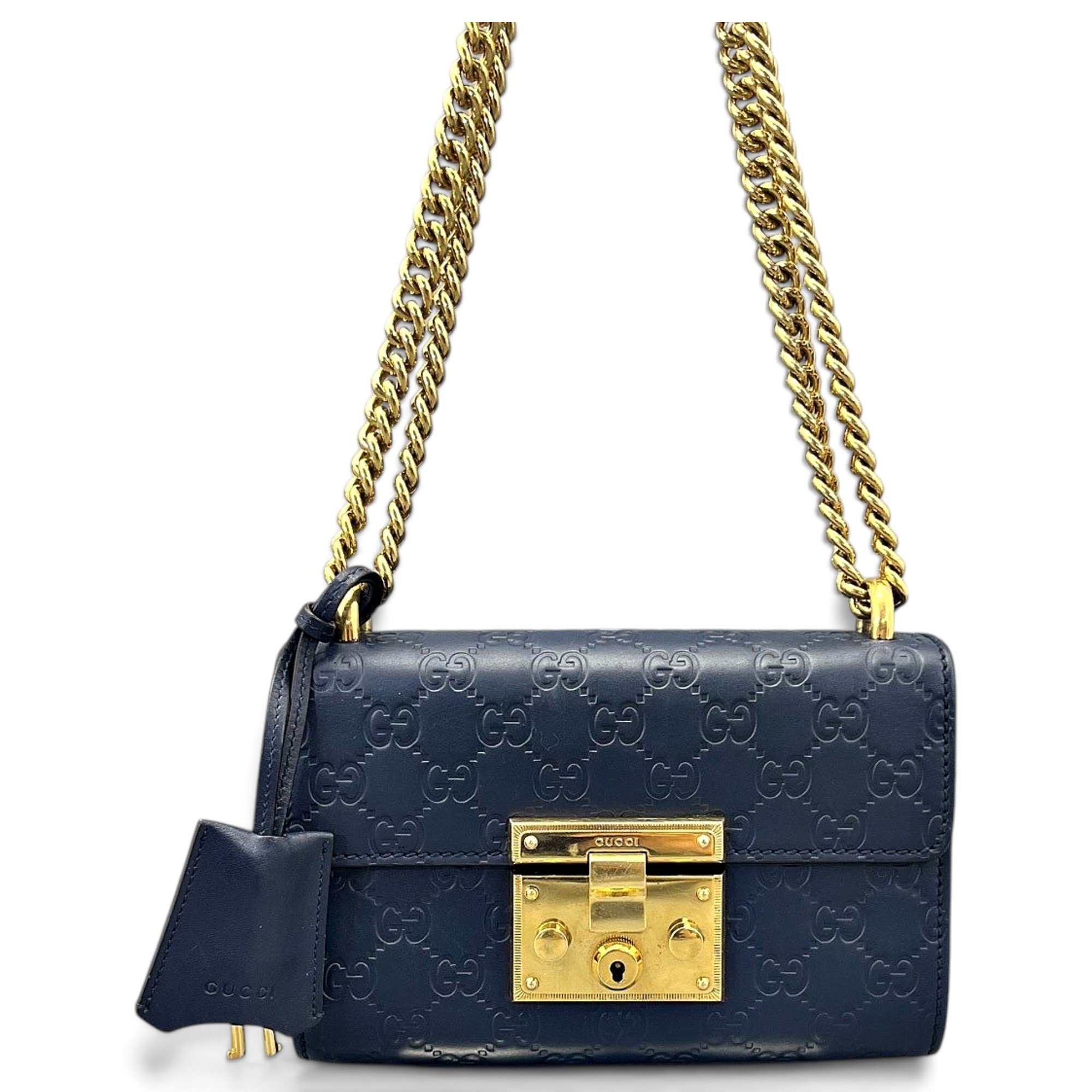Padlock leather handbag