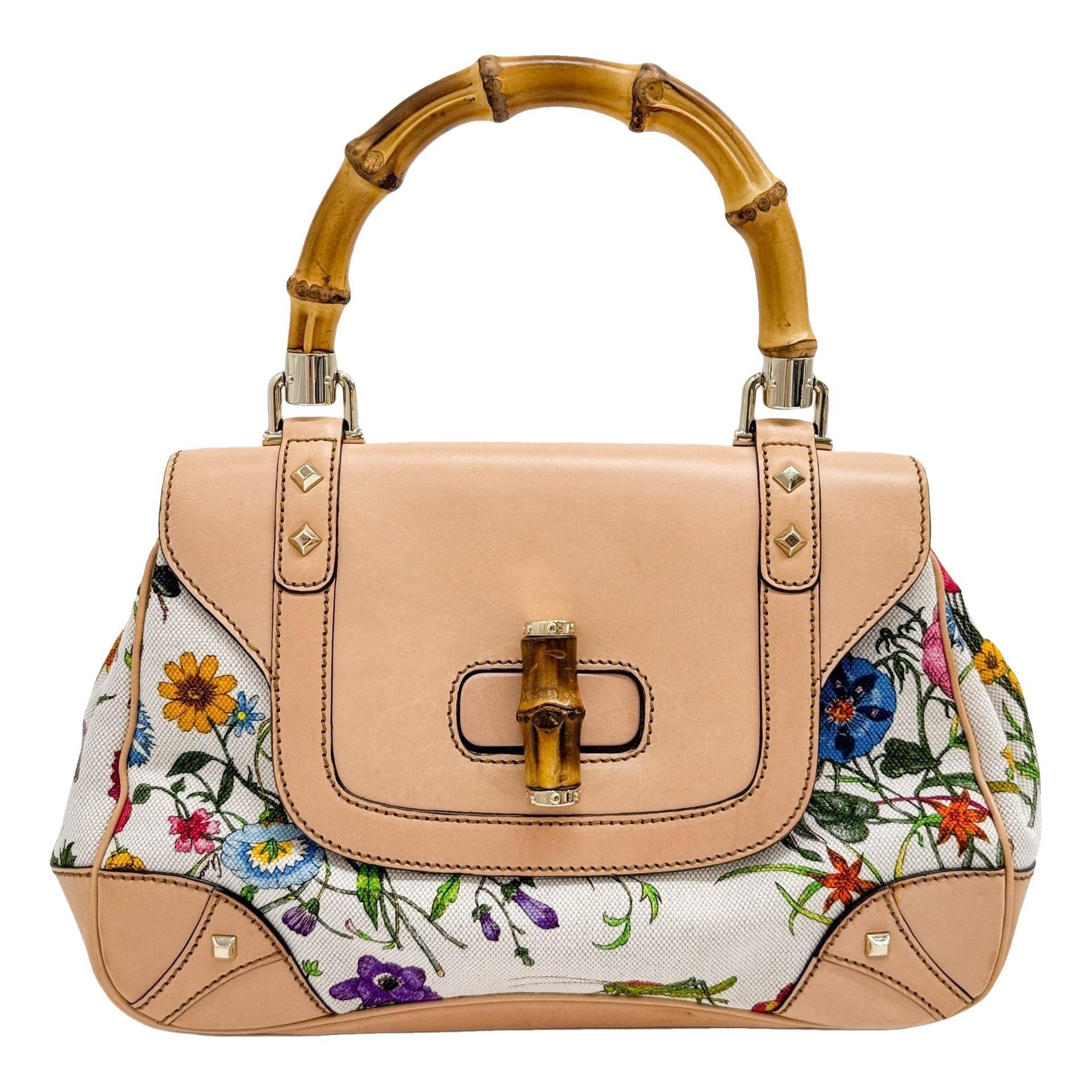 Bamboo Convertible Satchel cloth handbag