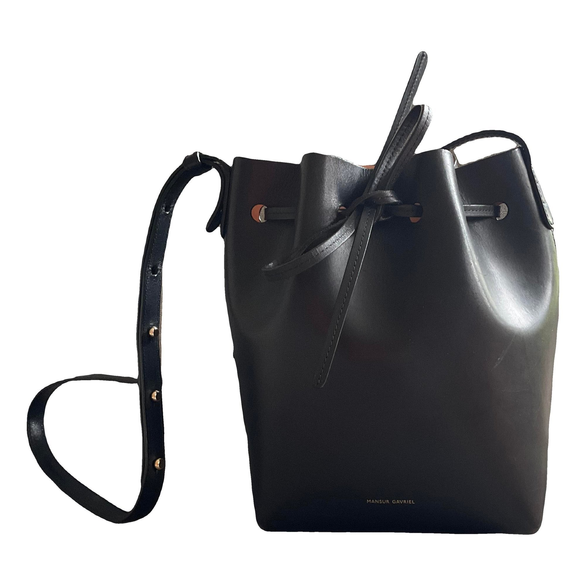 Bucket leather crossbody bag
