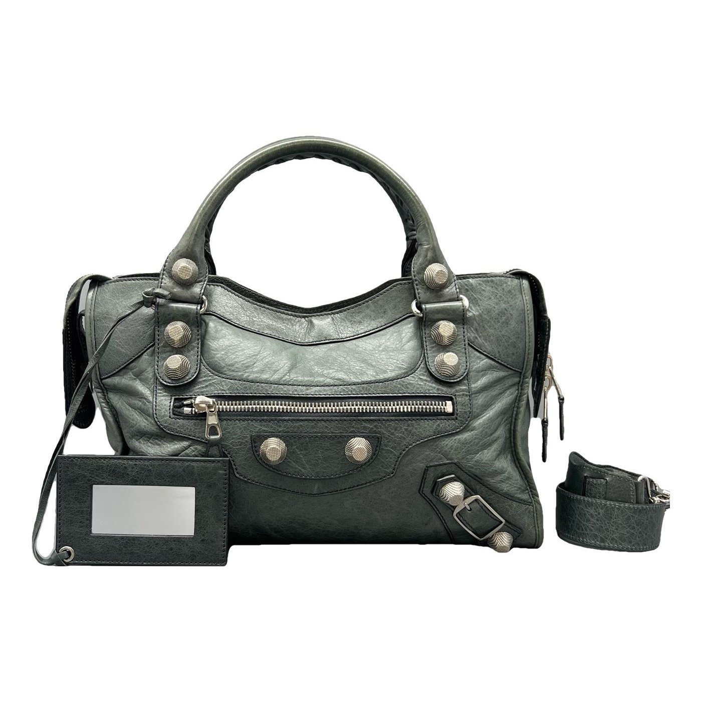 City leather handbag