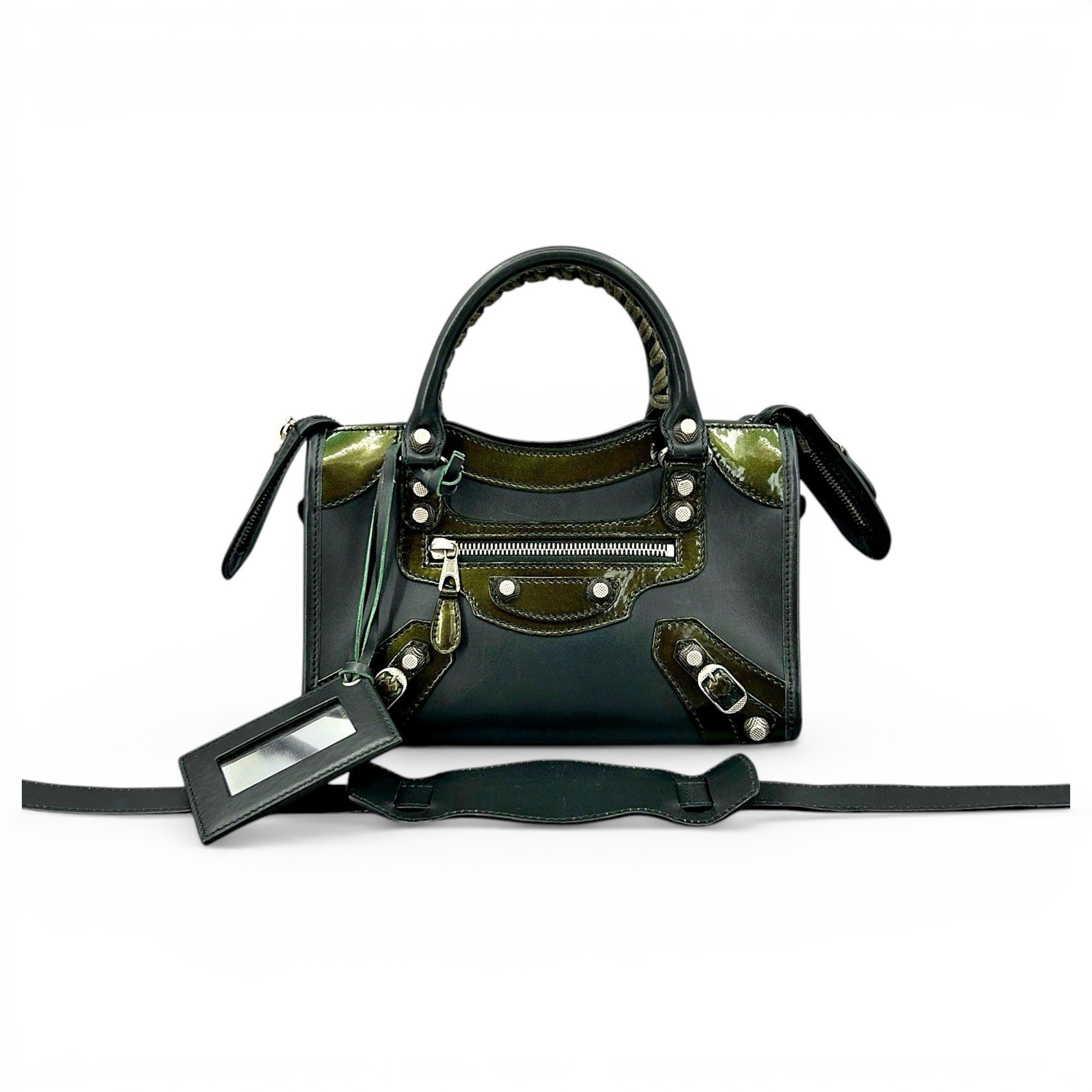 City leather handbag