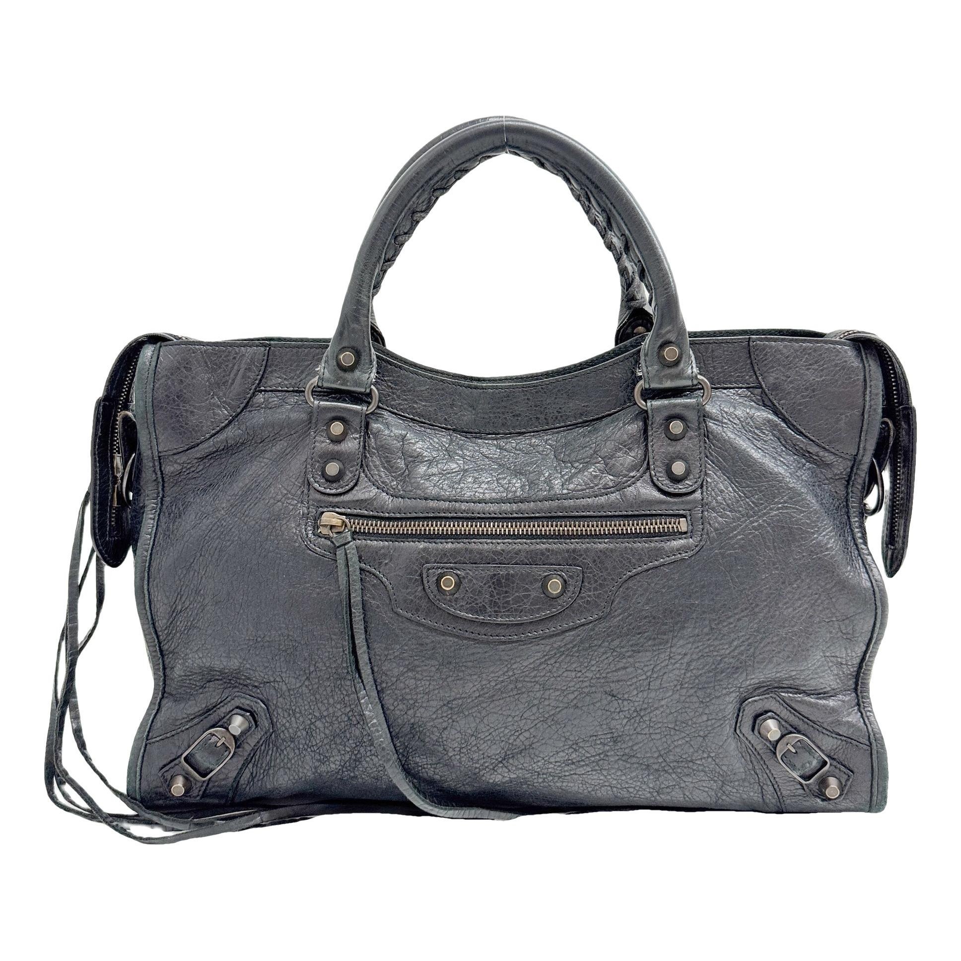 City leather handbag