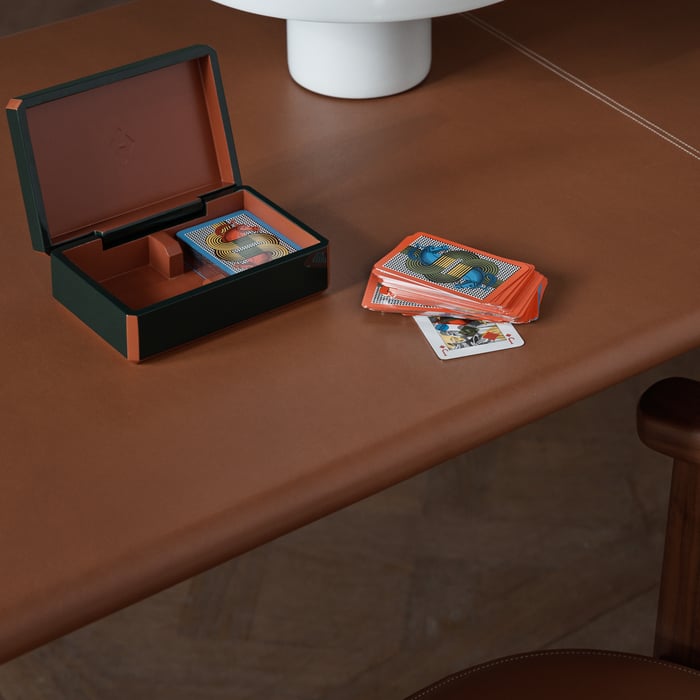 Vert Facettes Lithographie Equestre Bridge Card Box