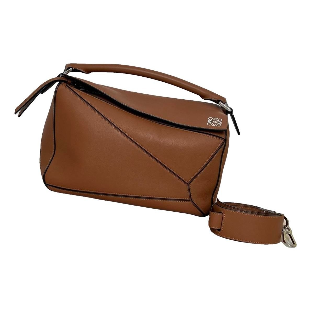 Puzzle leather handbag