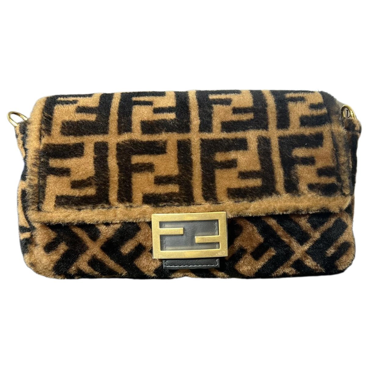 Baguette faux fur handbag