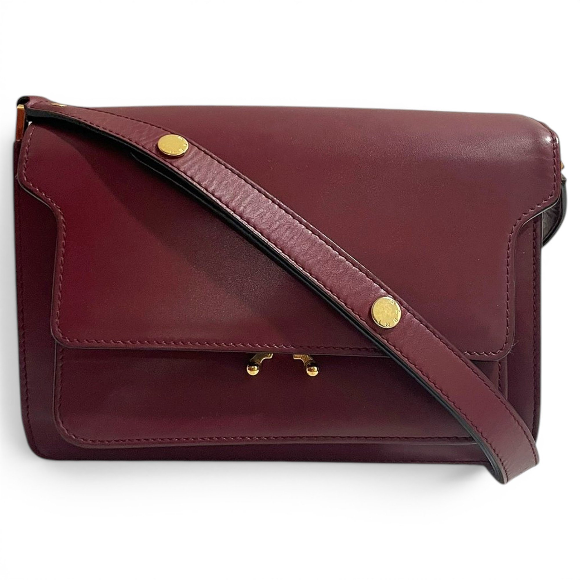 Trunk leather crossbody bag