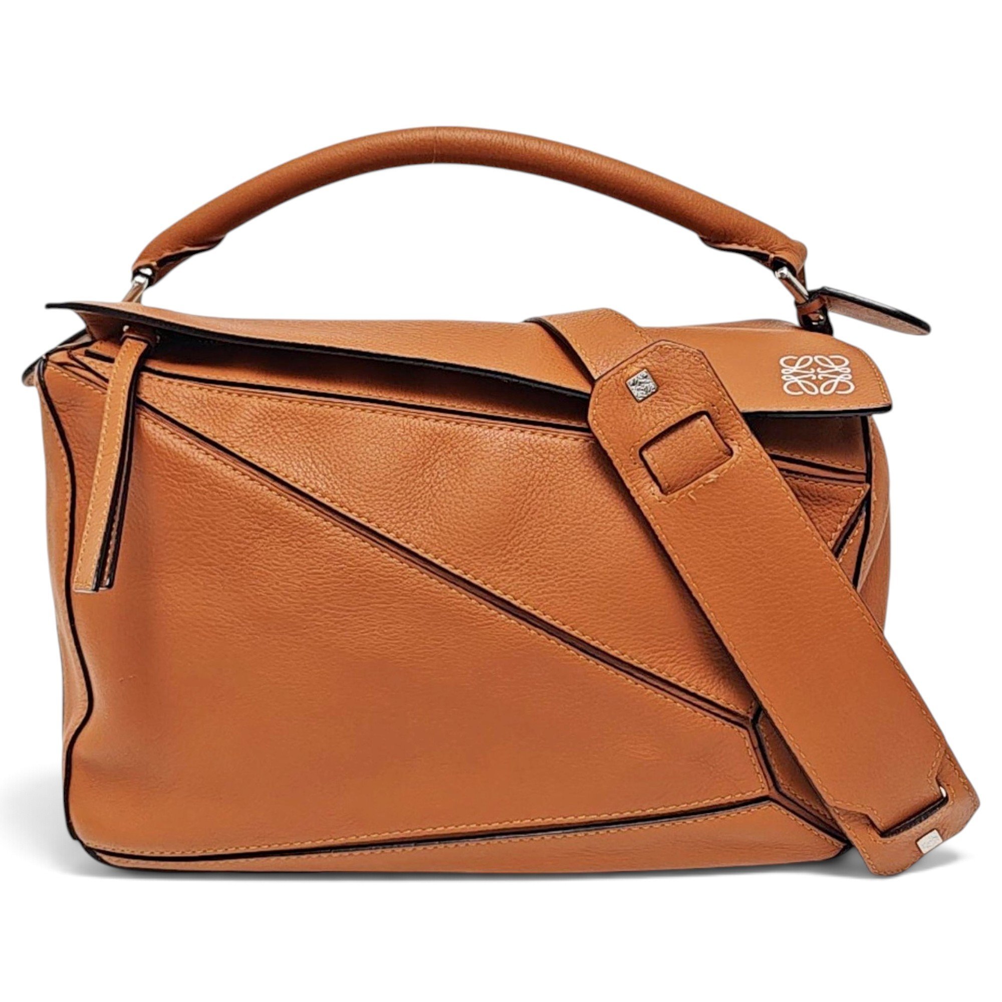 Puzzle leather handbag