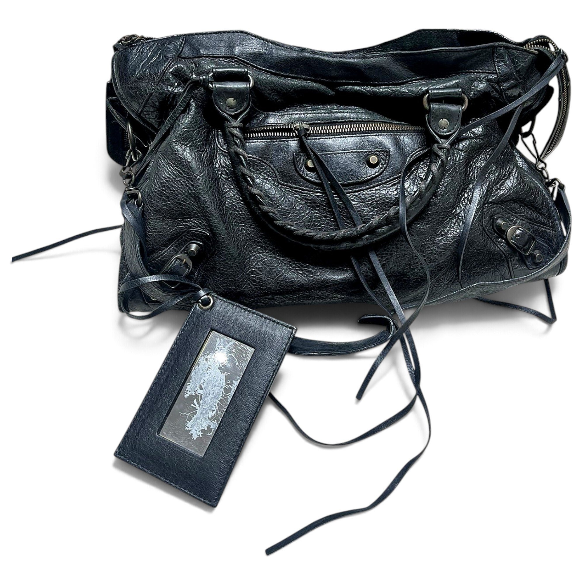 City leather handbag