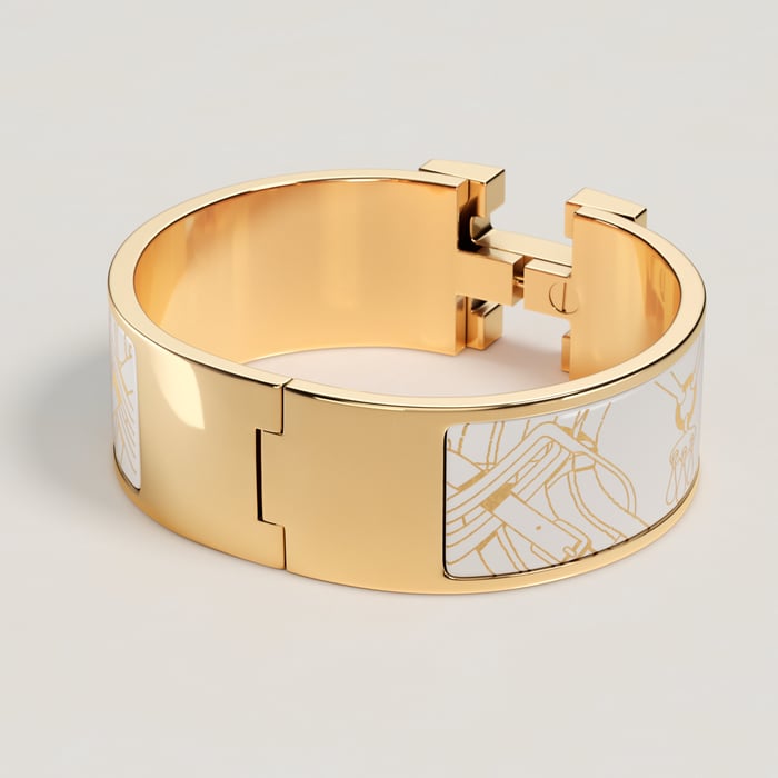 Orfèvre Jaune or Blanc Clic Clac H Mors À Jouets Bracelet