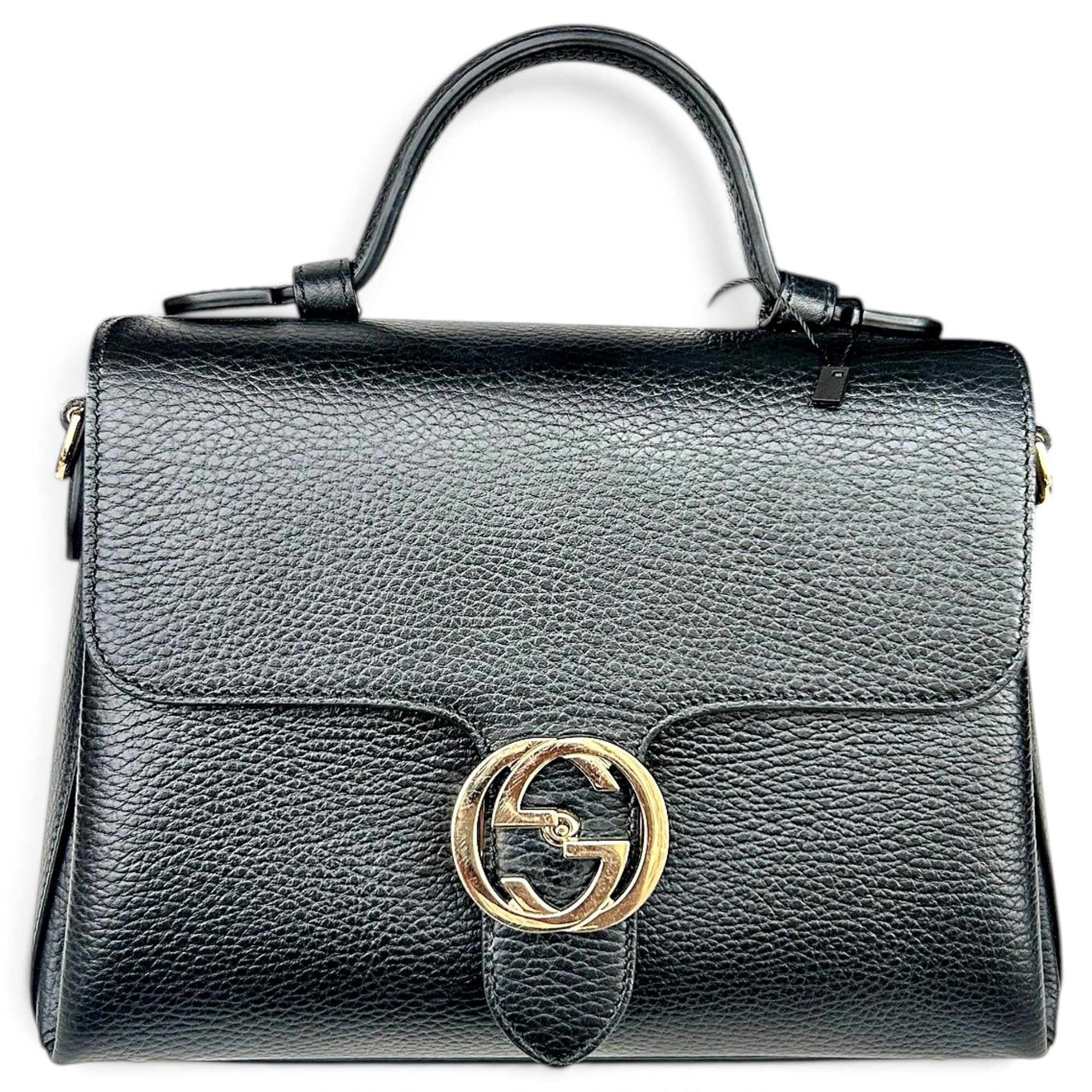 Interlocking leather handbag