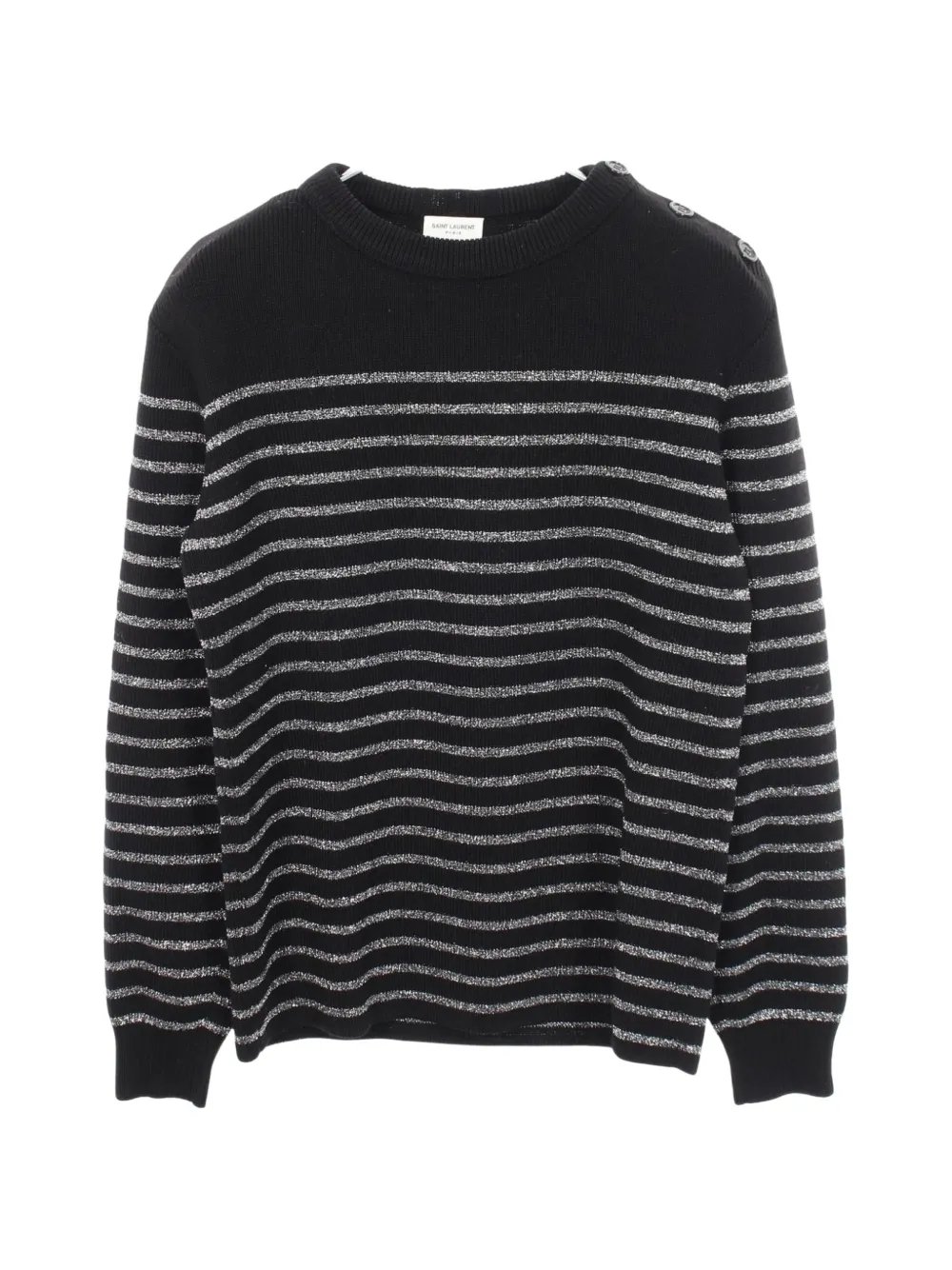 2010s striped shoulder-button sweater