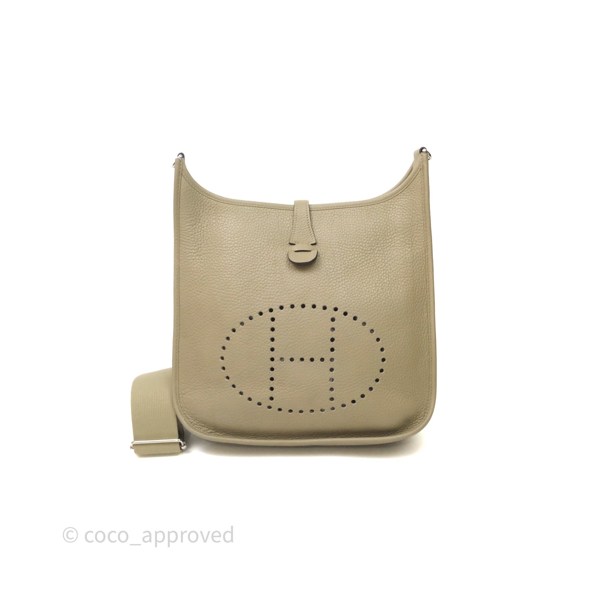 Hermès Evelyne III 29 Sauge Q1 Clemence Palladium Hardware