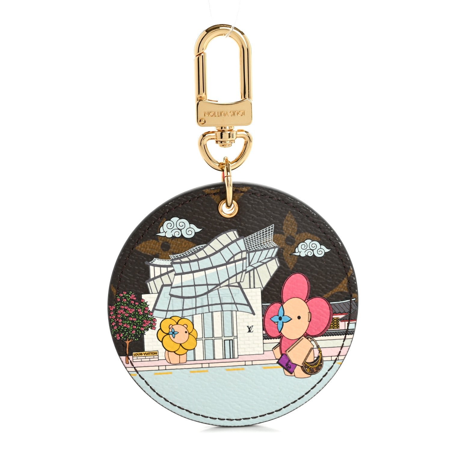 Louis Vuitton Monogram 2022 Christmas Animation Seoul Bag Charm Key Ring Light Pink