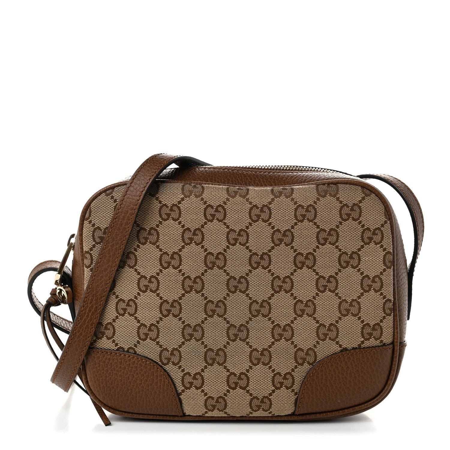 Gucci Monogram Mini Bree Messenger Bag Beige Tabacco