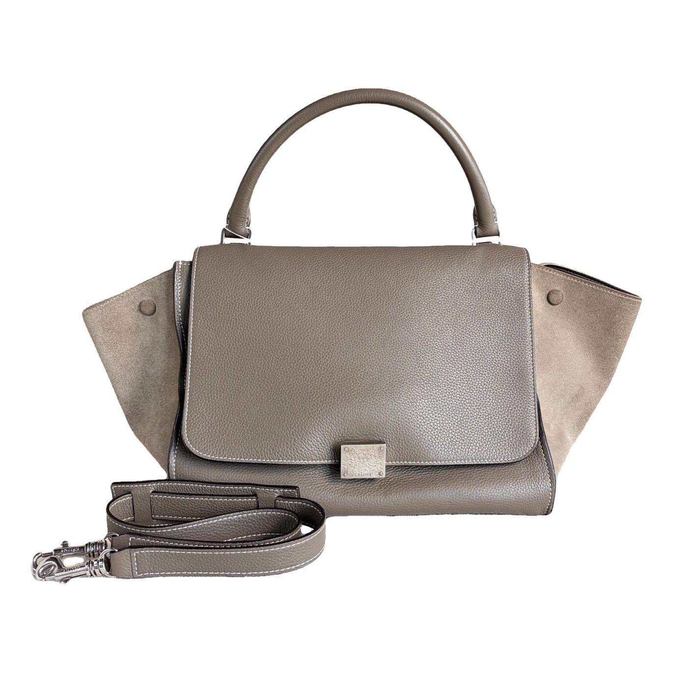 Trapèze leather handbag