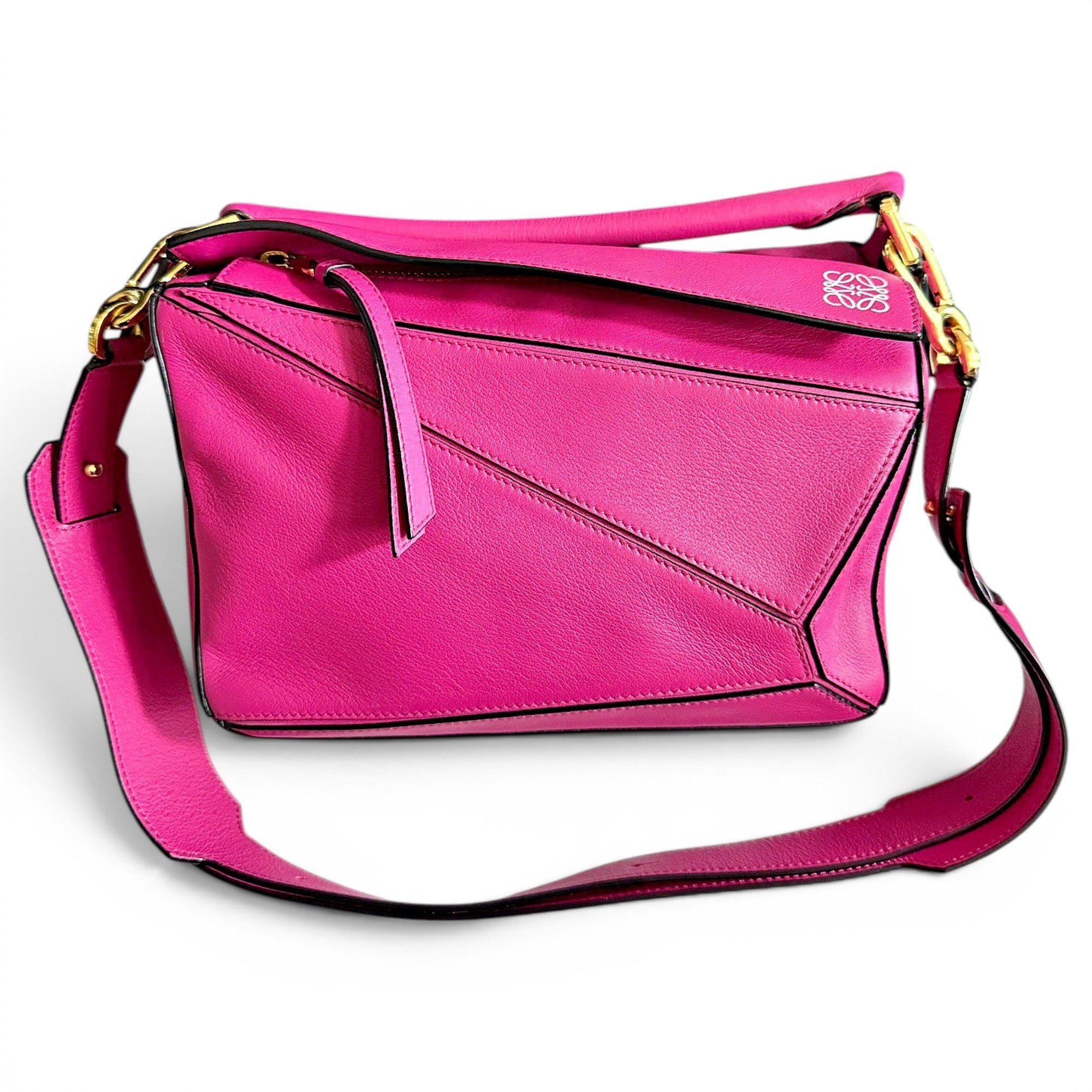 Puzzle leather handbag