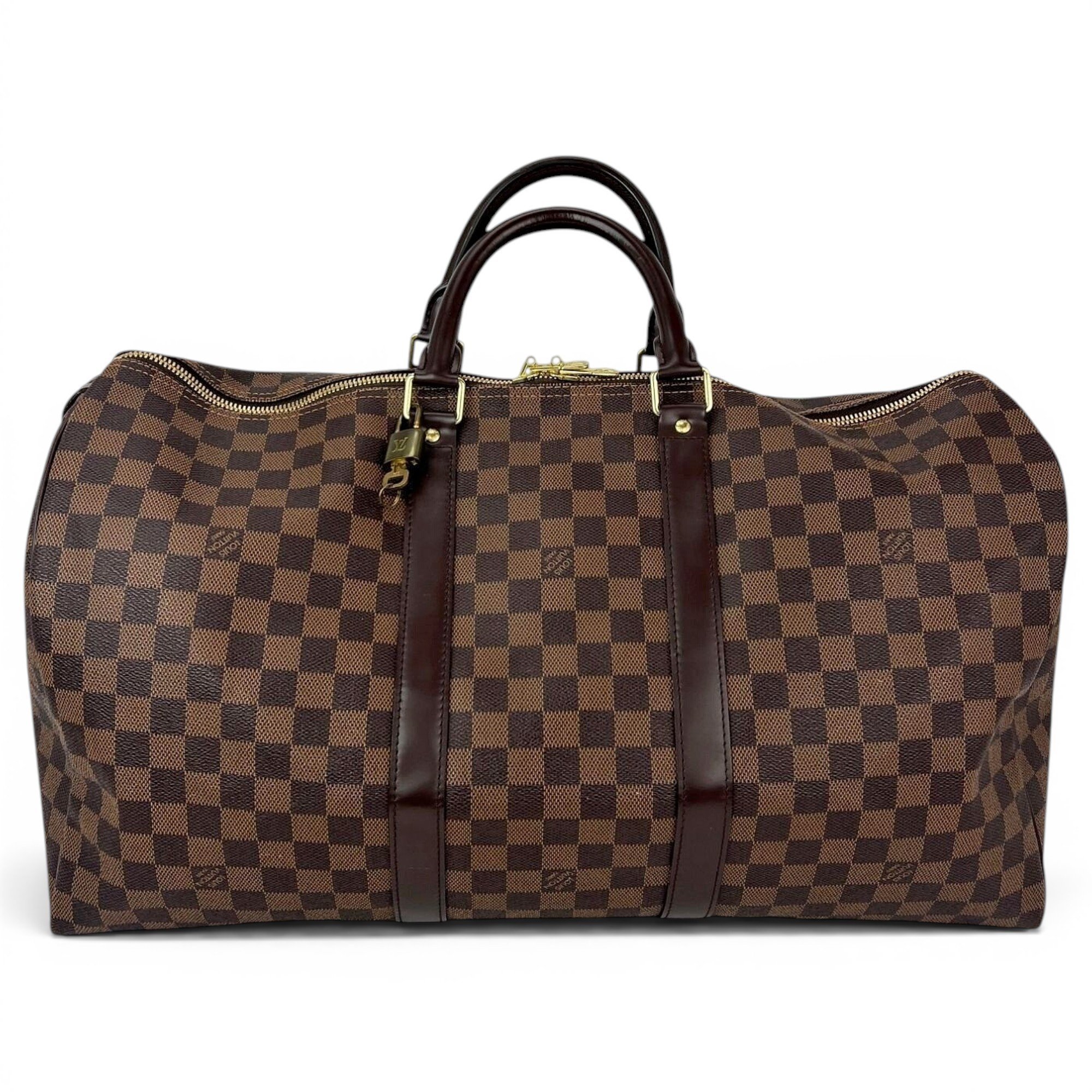 Louis Vuitton Keepall leather travel bag