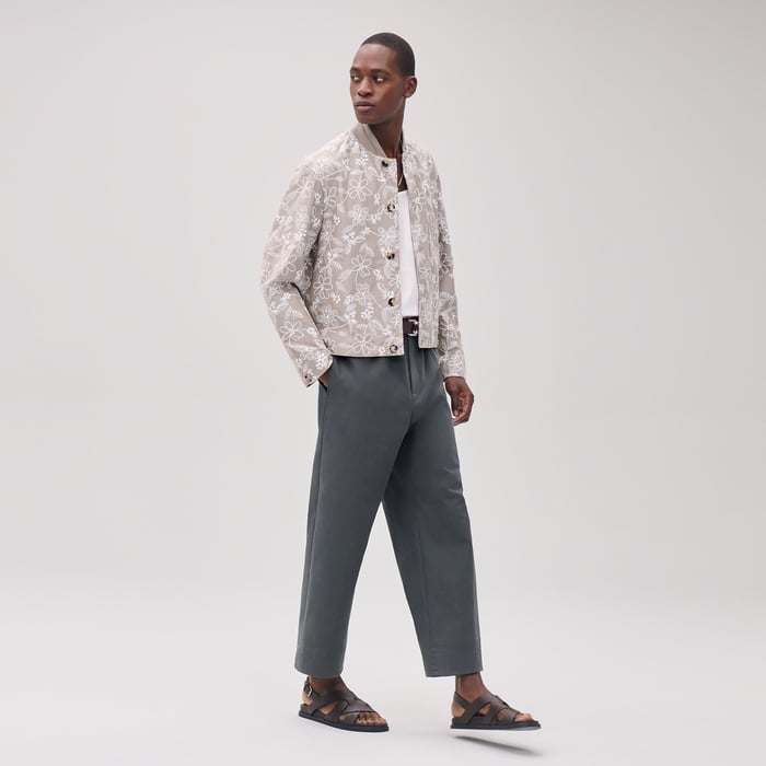 Sable "Fleurs Technique" Rib-trim Jacket