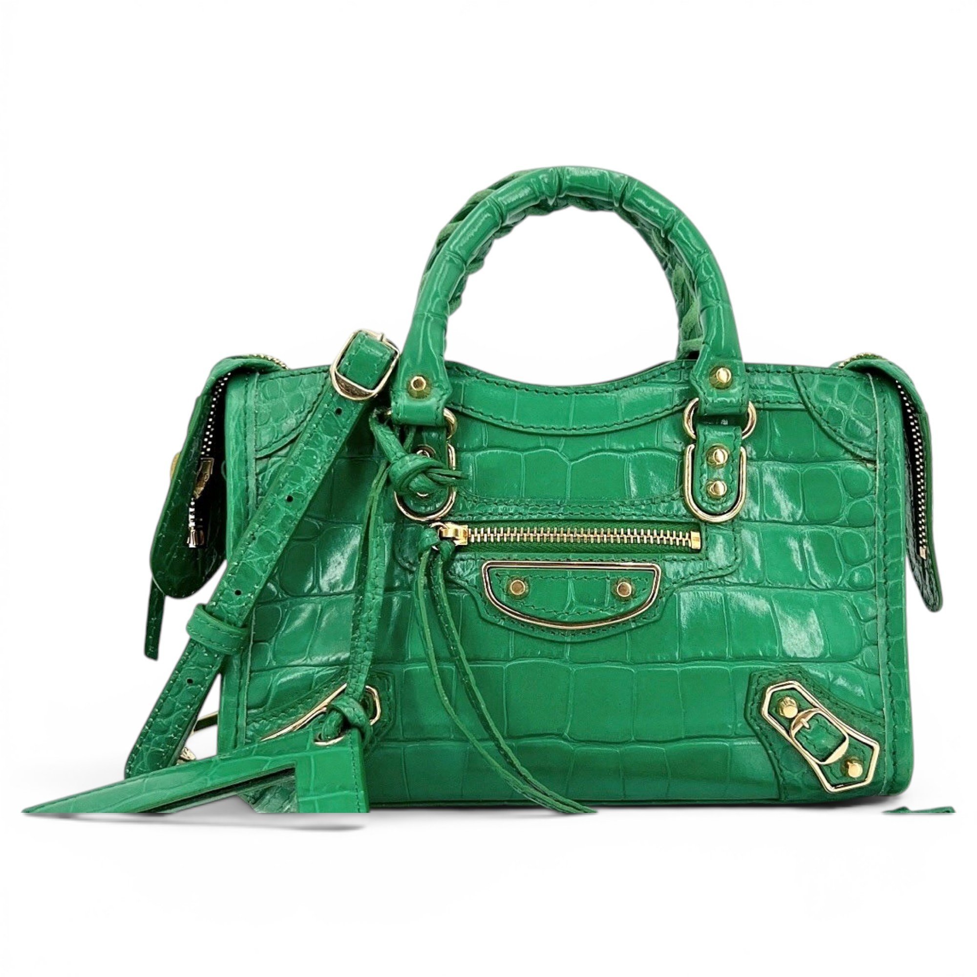 City leather handbag