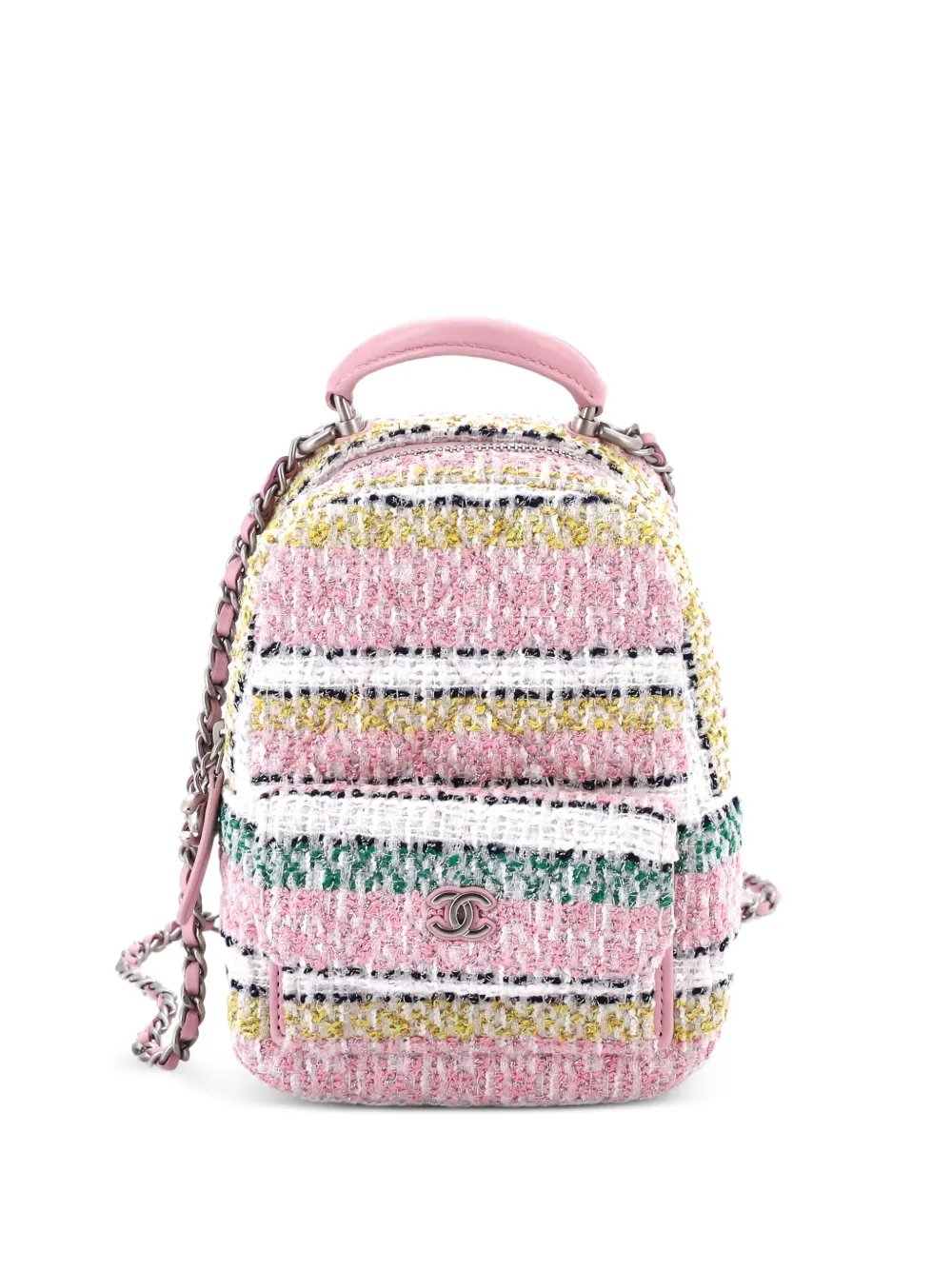Classic CC Chain Pocket Quilted Tweed Mini backpack