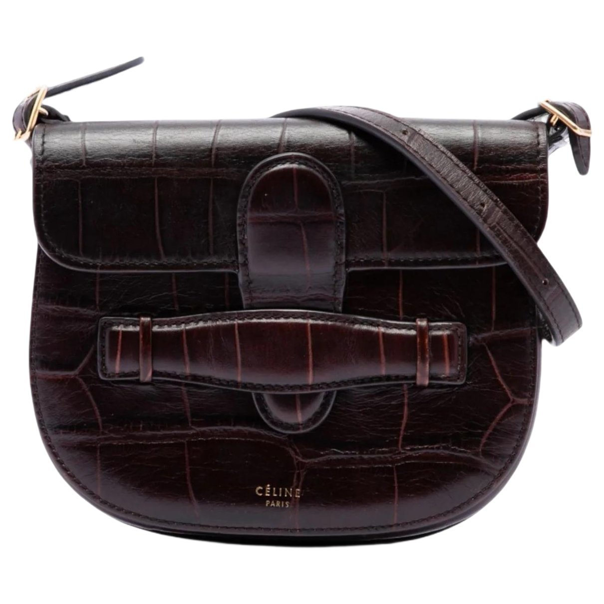 Symmetrical leather crossbody bag
