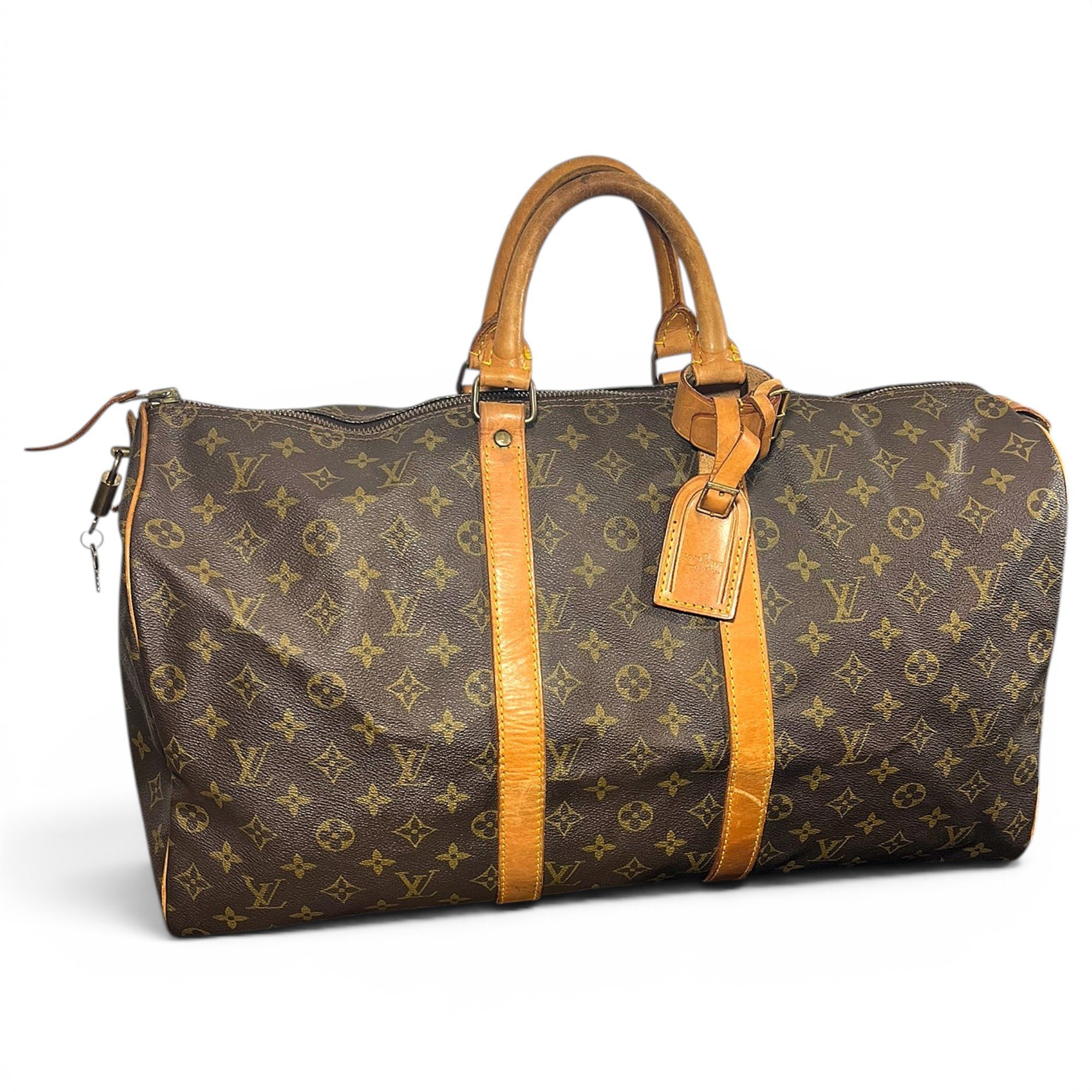 Keepall leather travel bag