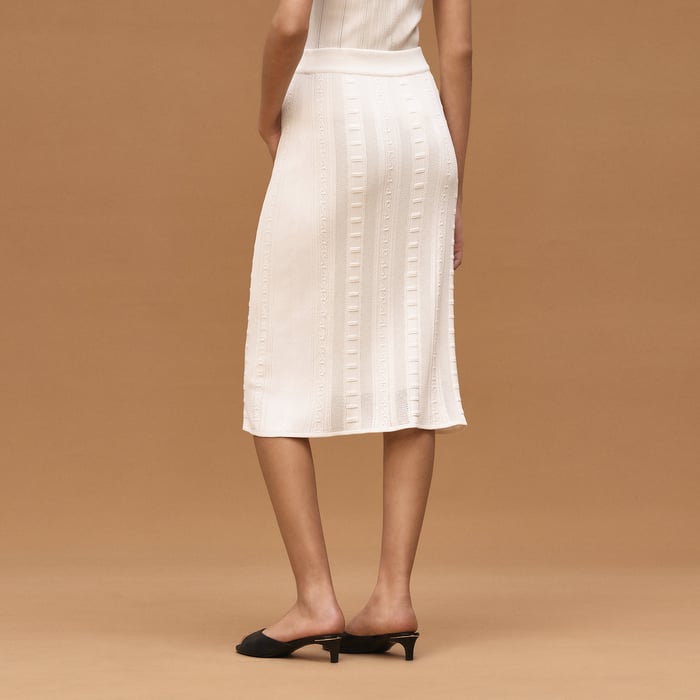 Blanc Céramique Straight Skirt