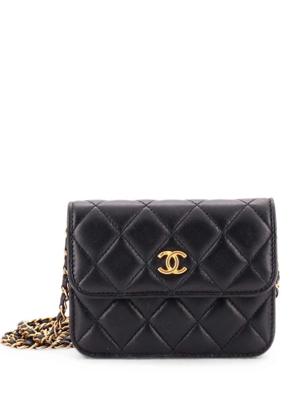 Pearl Crush Flap Clutch with Chain Quilted Lambskin Mini crossbody bag