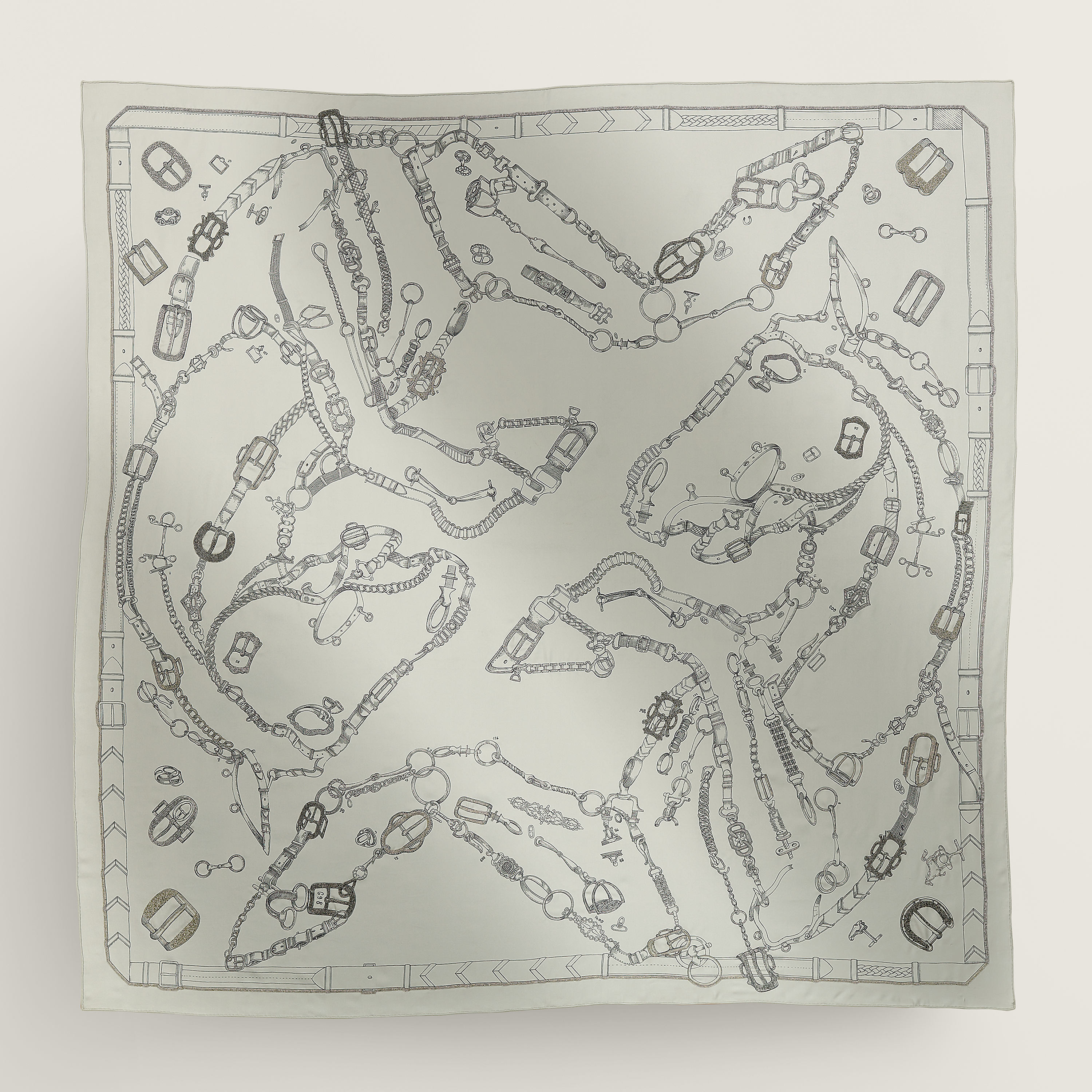Les Chevaux Dechaines embroidered scarf 140