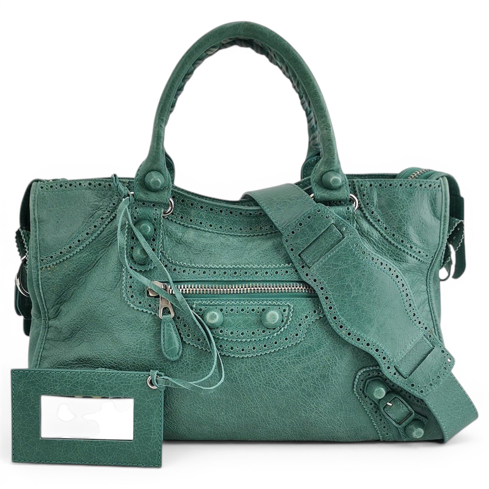 City leather handbag