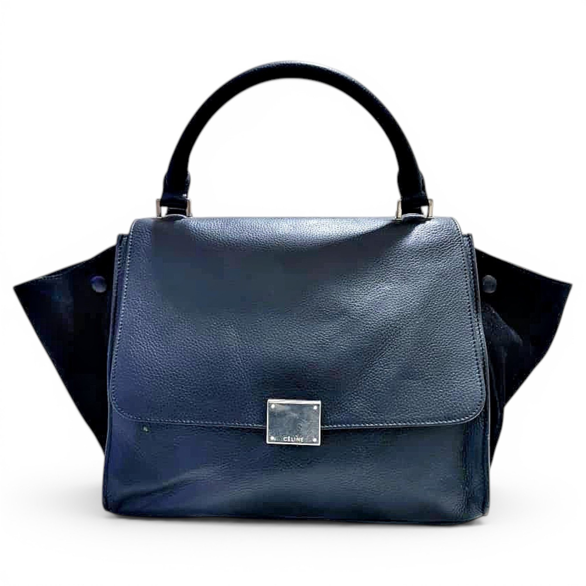 Trapèze leather handbag