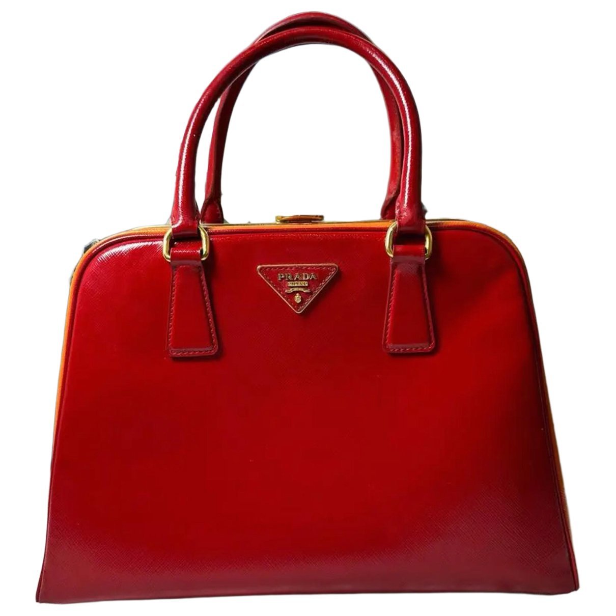 Pyramid leather handbag