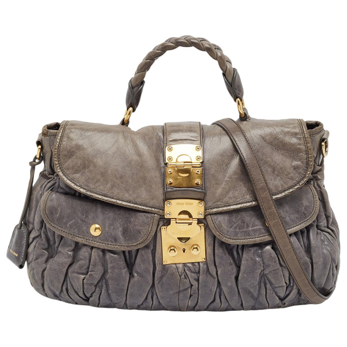 Coffer leather handbag