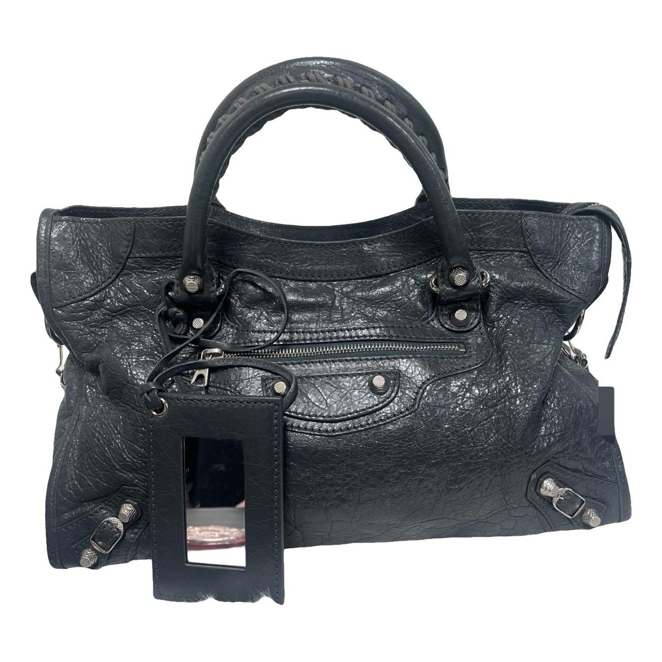 City leather handbag