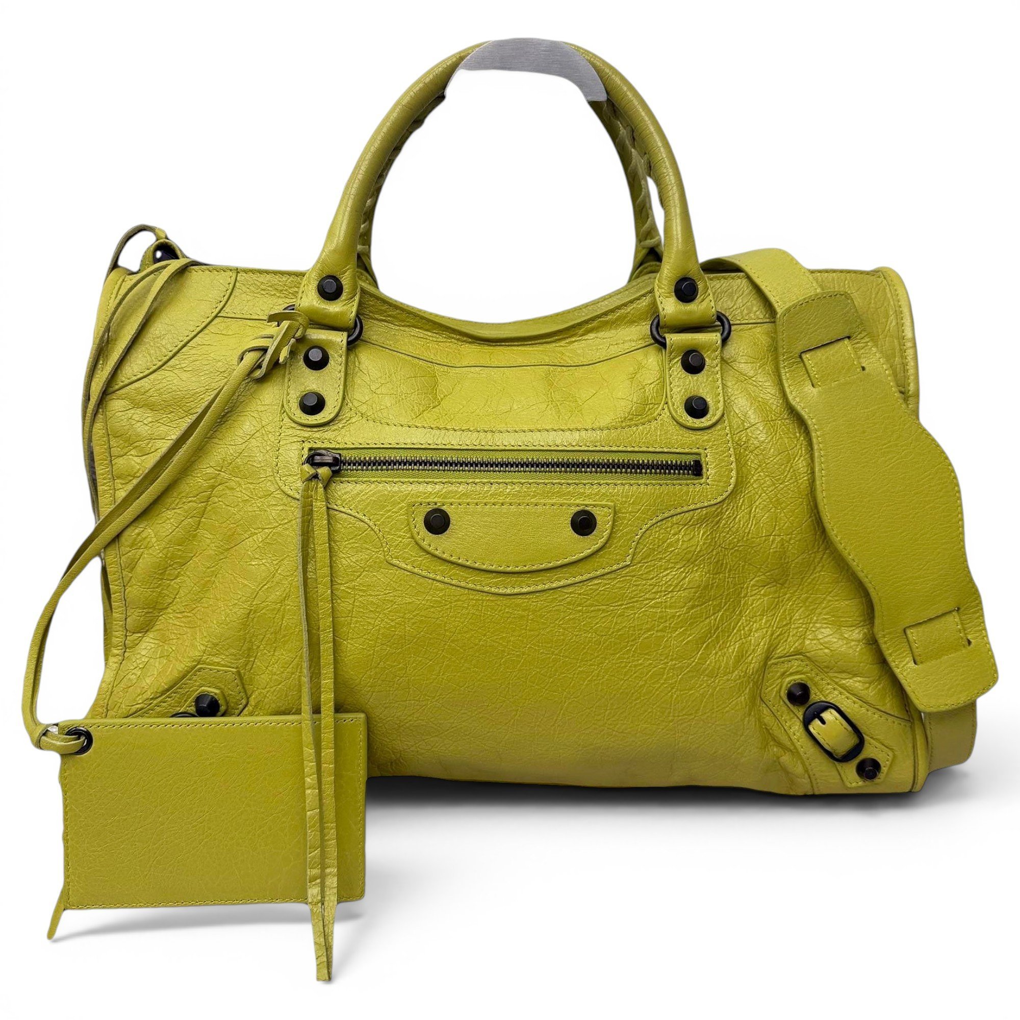 City leather handbag