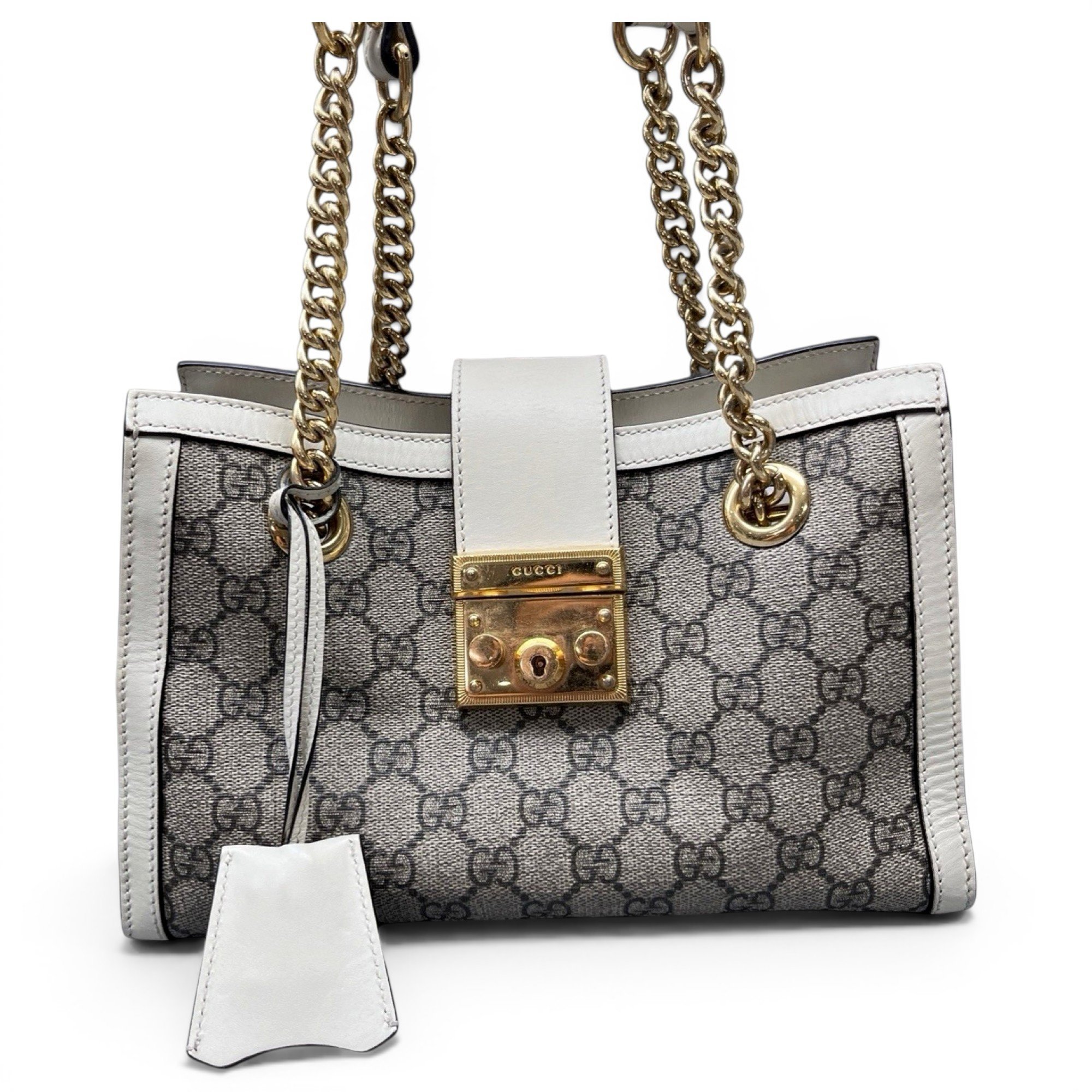 Padlock leather handbag