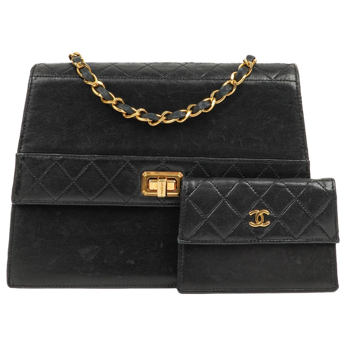 Trapezio leather handbag