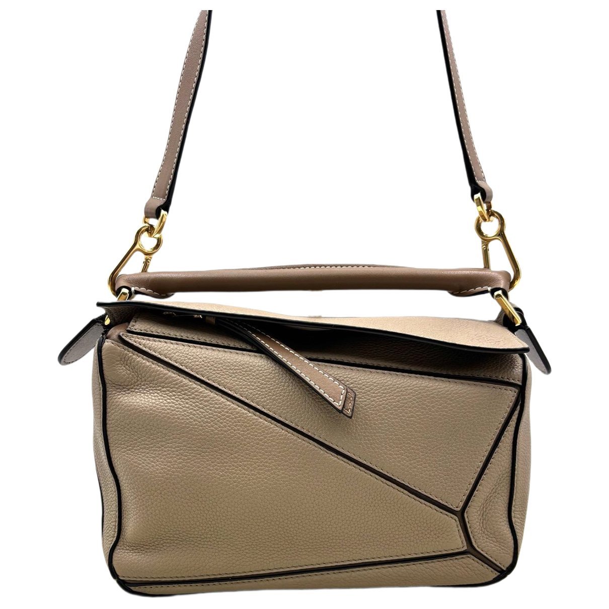 Puzzle leather handbag