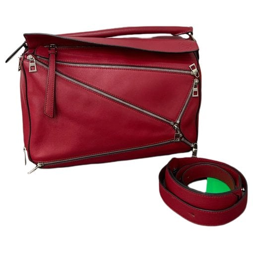 Puzzle leather handbag