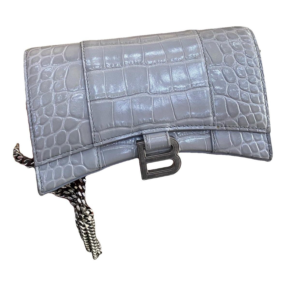 Hourglass leather handbag