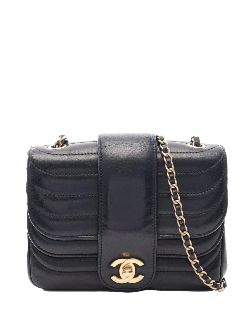 2013-2014 Mini Lambskin Horizontal Quilt Double Flap crossbody bag