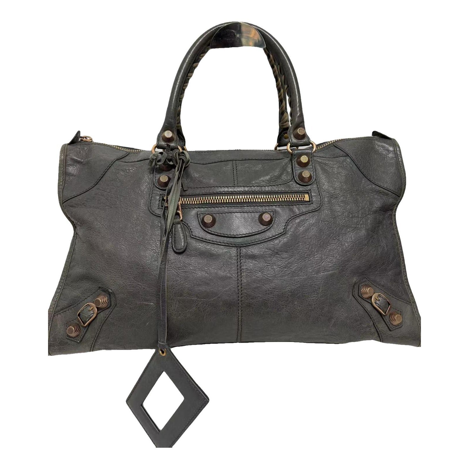 City leather handbag
