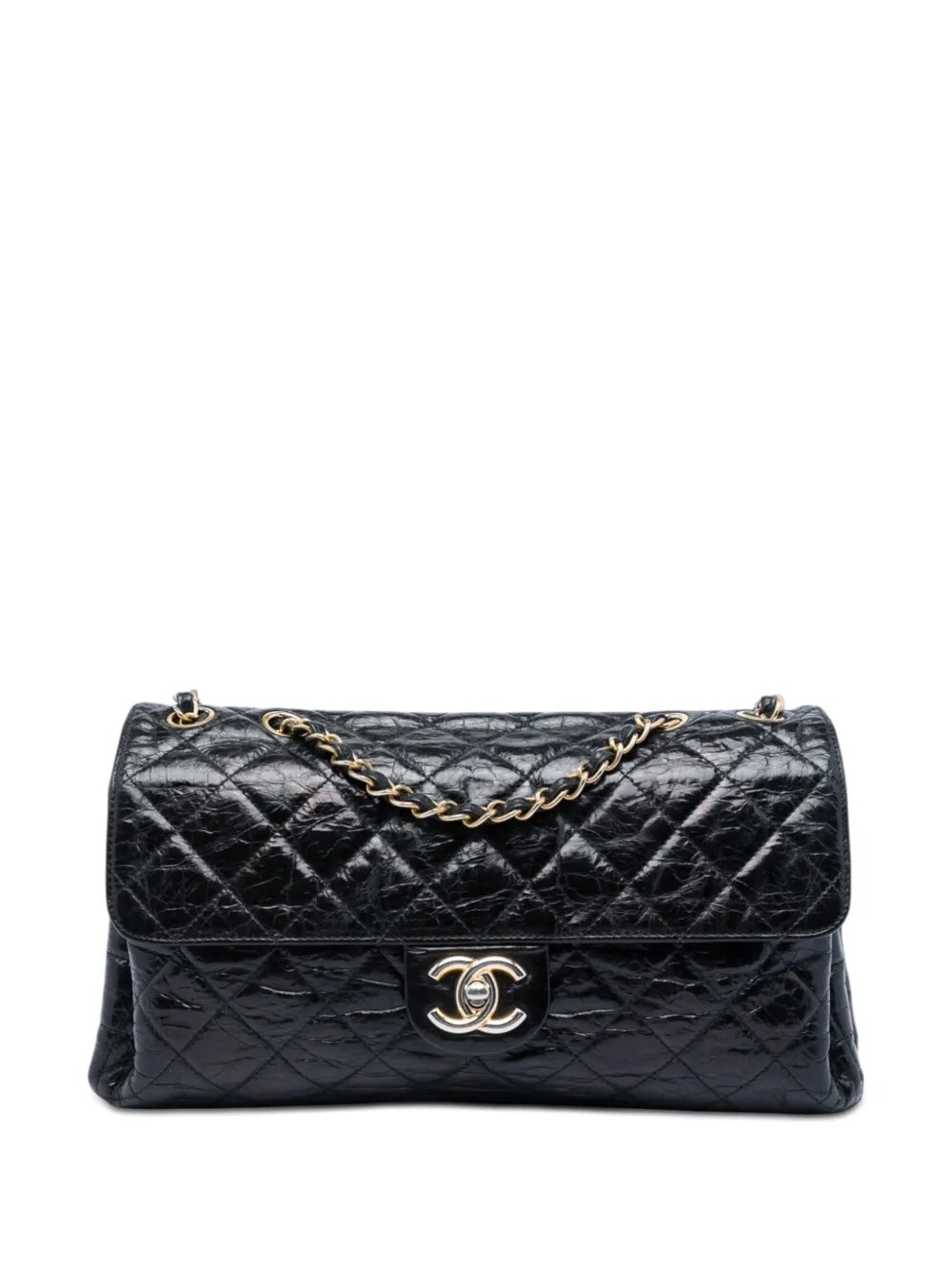 2010-2011 Jumbo CC Quilted Crumpled Calfskin Straight Flap shoulder bag