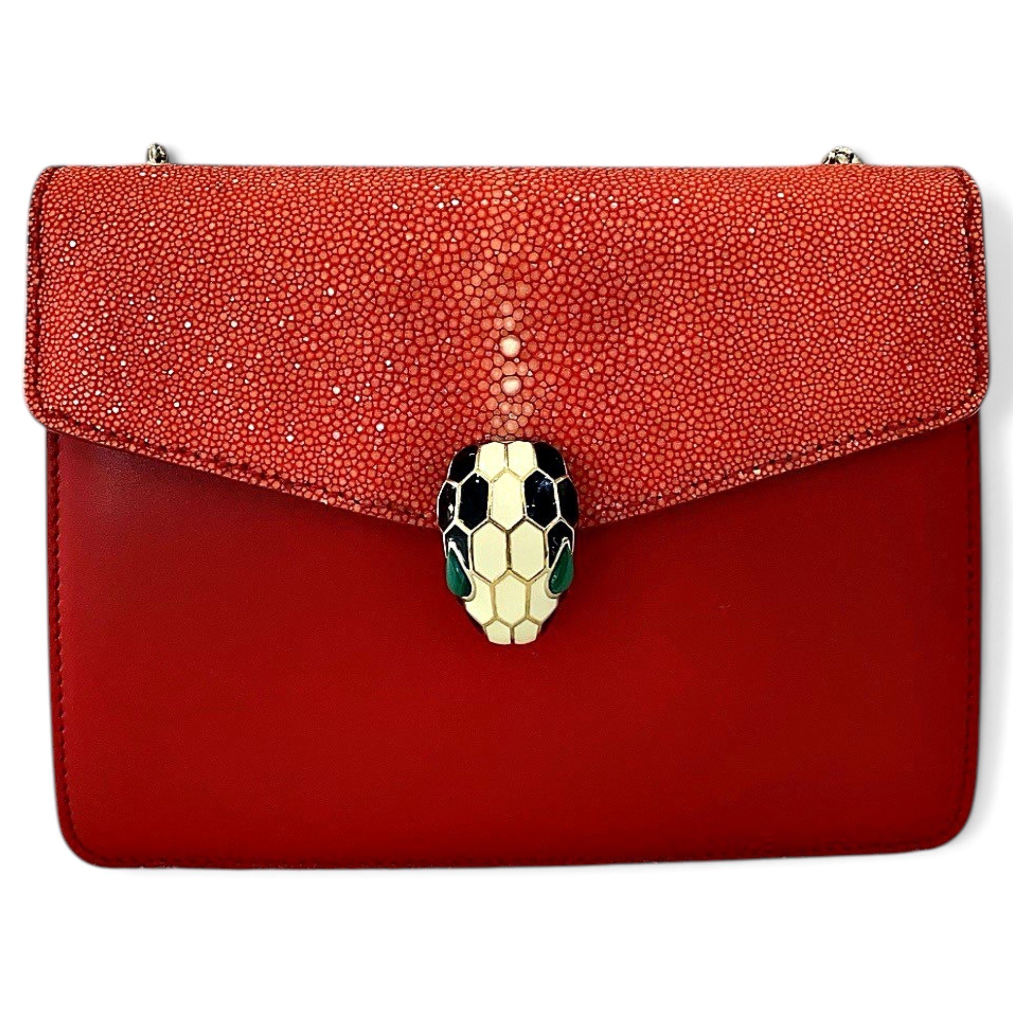 Serpenti leather handbag