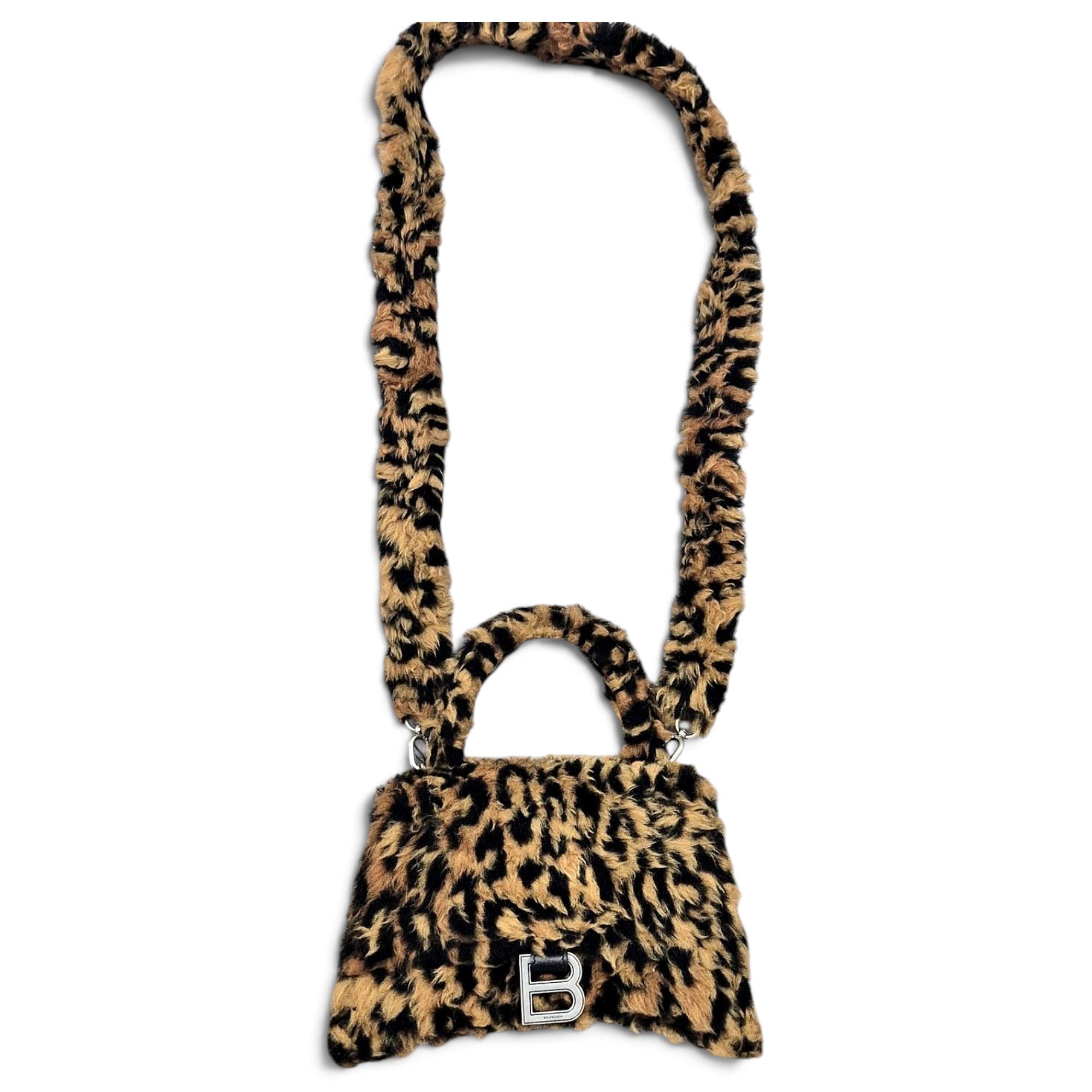 Hourglass faux fur handbag