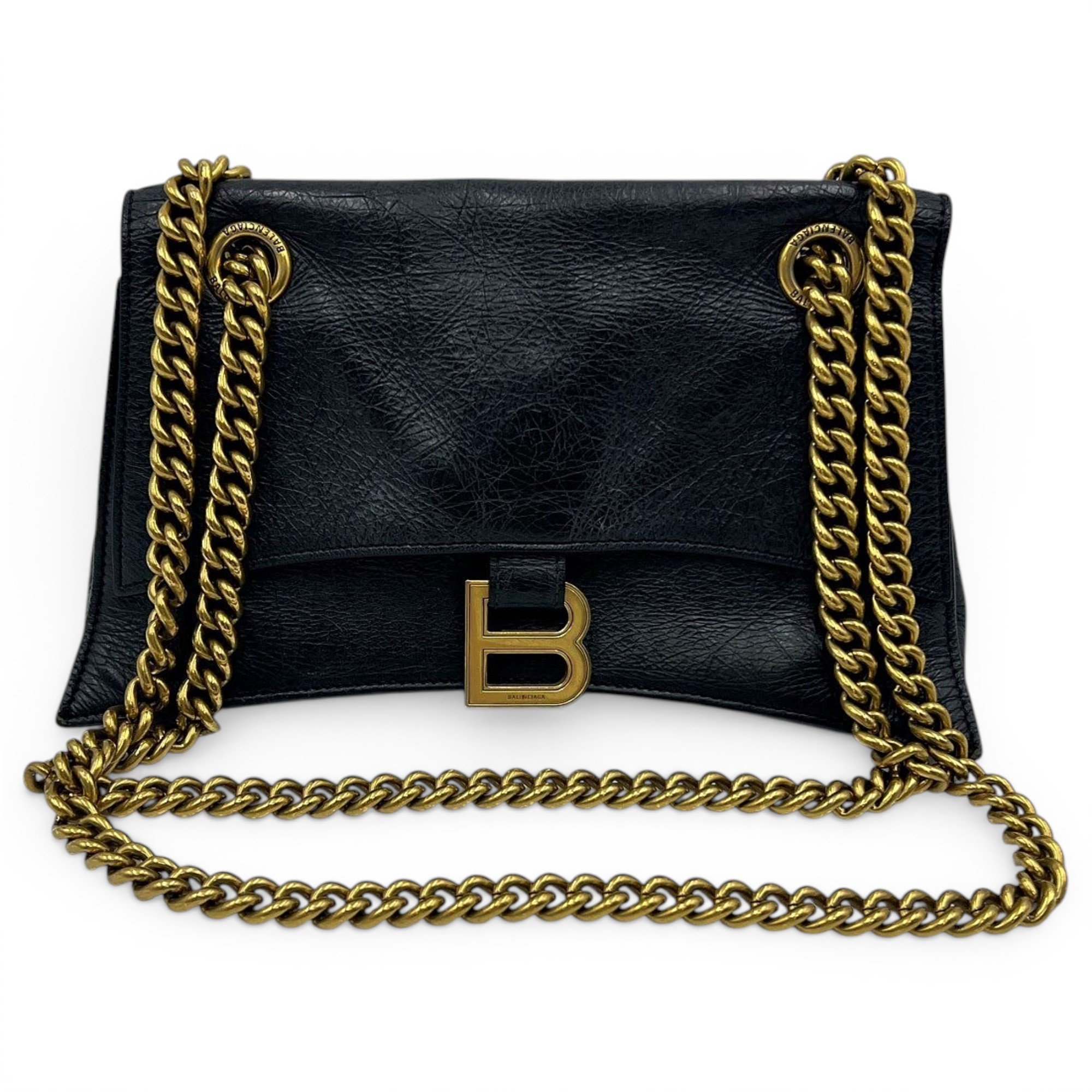 Crush leather handbag