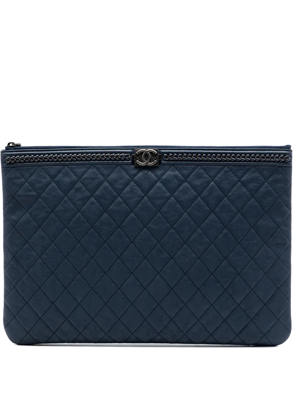 2016-2017 Large Quilted Calfskin Chain Boy O Case clutch bag