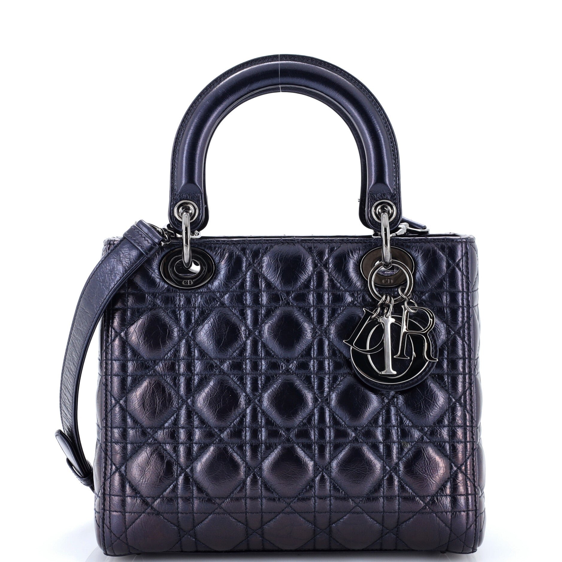 Lady Dior Bag Macrocannage Crinkled Calfskin Medium