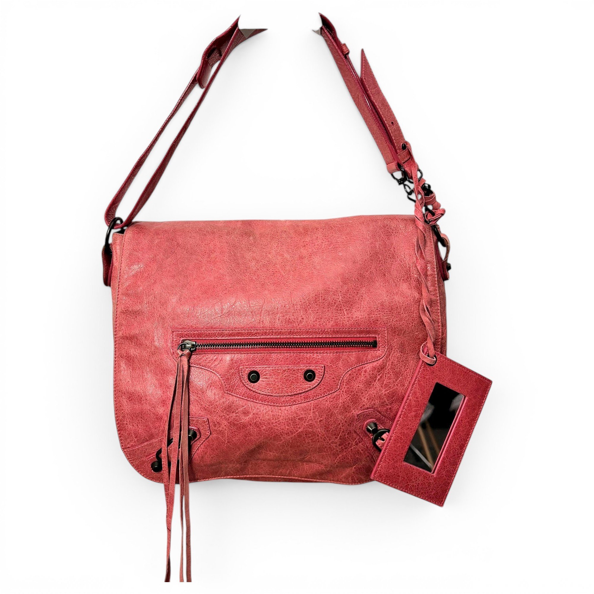 City leather satchel