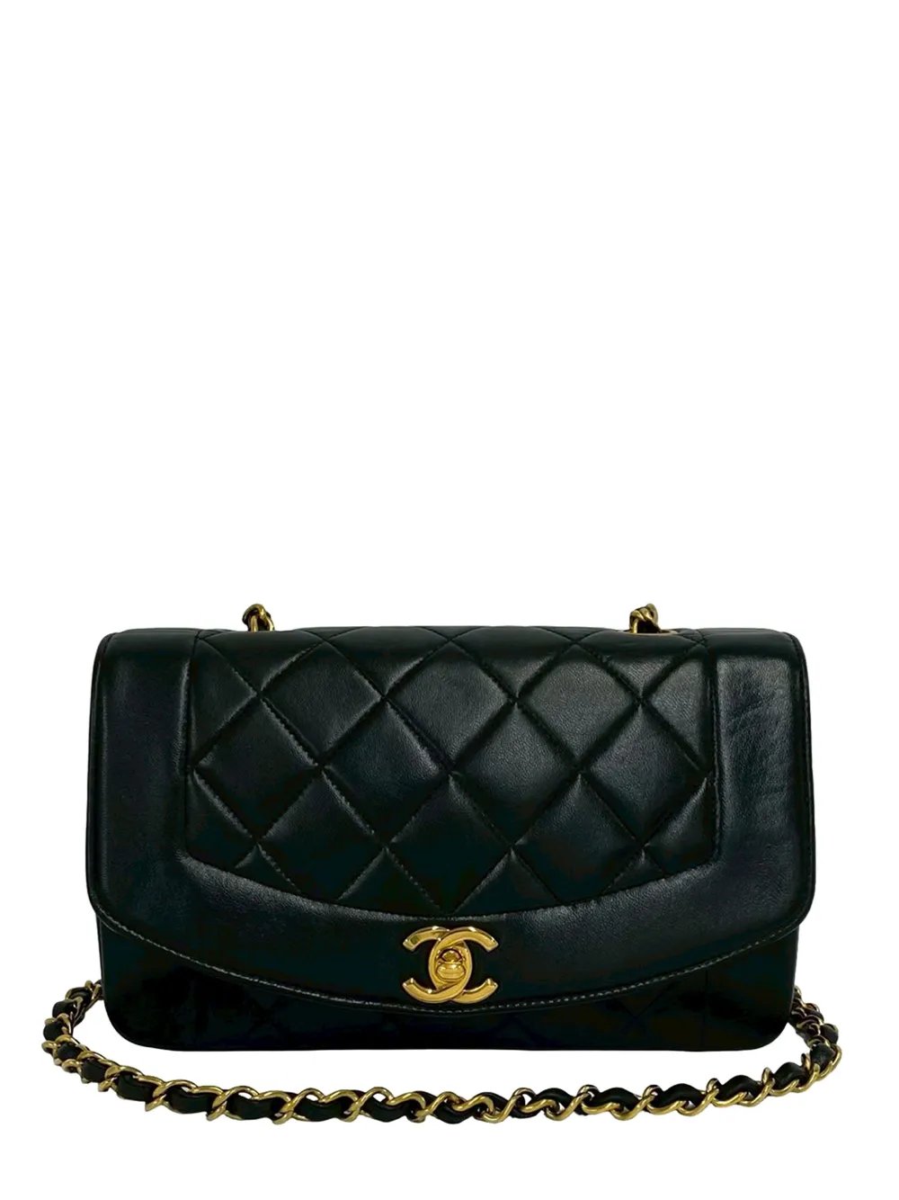 1989-1995 Small Quilted Lambskin Diana Single Flap shoulder bag
